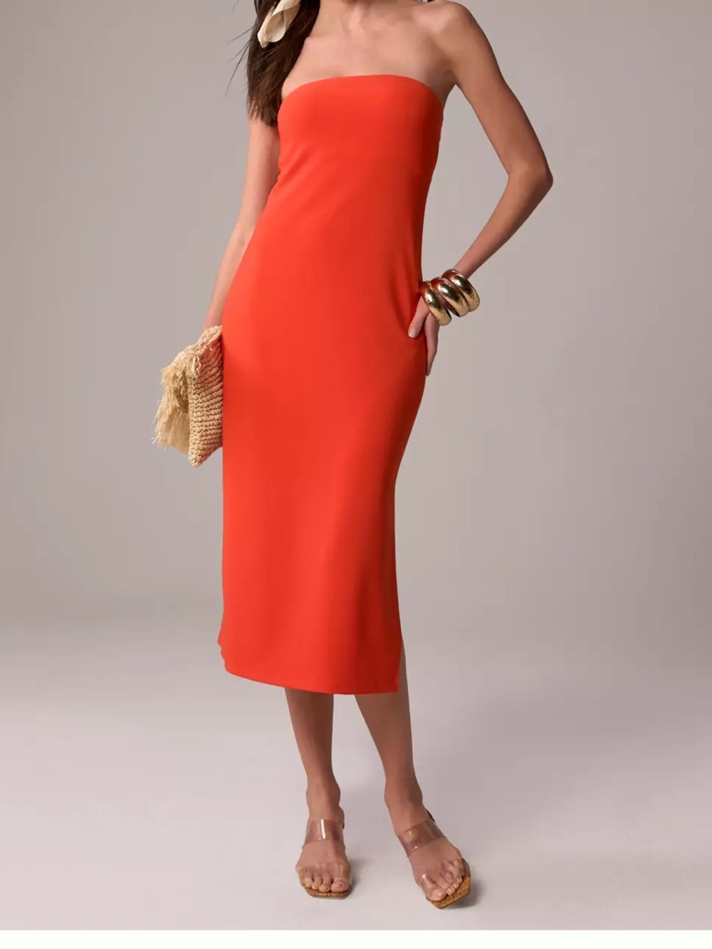 Beyond Travel Strapless Midi Dress